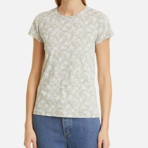 Rag & Bone All Over Knit Julie Floral Tee In Jade NWT